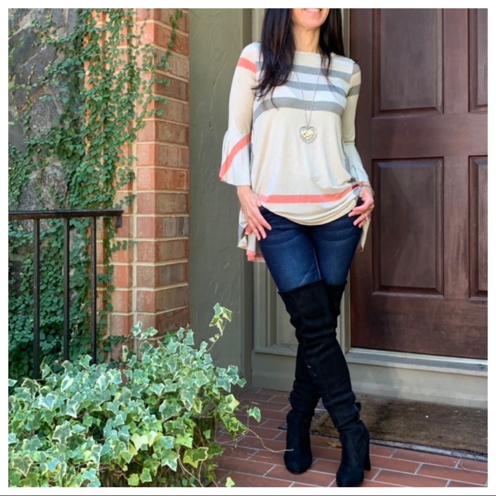 ✨LAST ✨Beige plaid swing tunic with side pockets - Picture 5 of 8